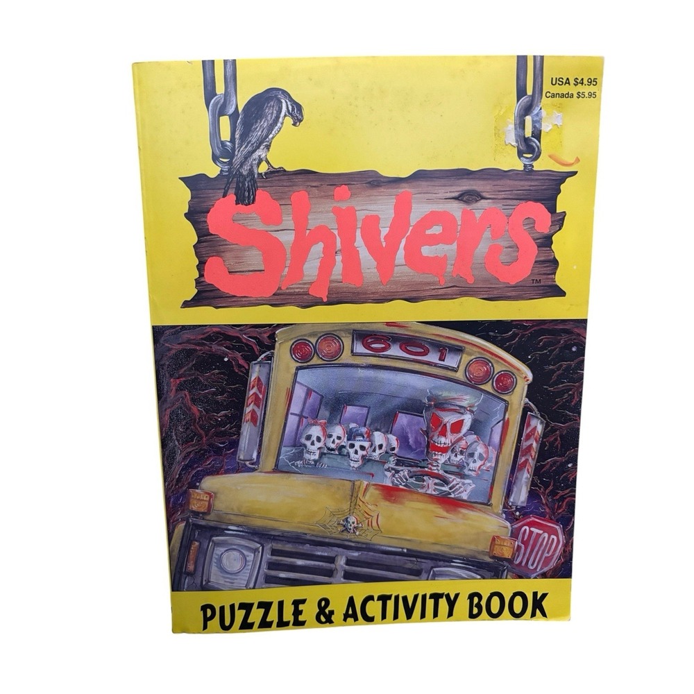 Vintage 1997 Shivers Puzzle & Activity Book KO Goosebumps Skeletons Theme New